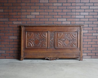 Antique French Oak Headboard ~ Architectural Salvage ~ Wall Decor ~ Mantle Panel