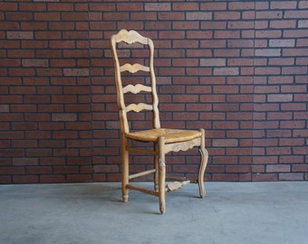 Country French Chair ~ Ladder Back Dining Chair ~ Rush Seat Dining Chair ~ Dining Side Chair