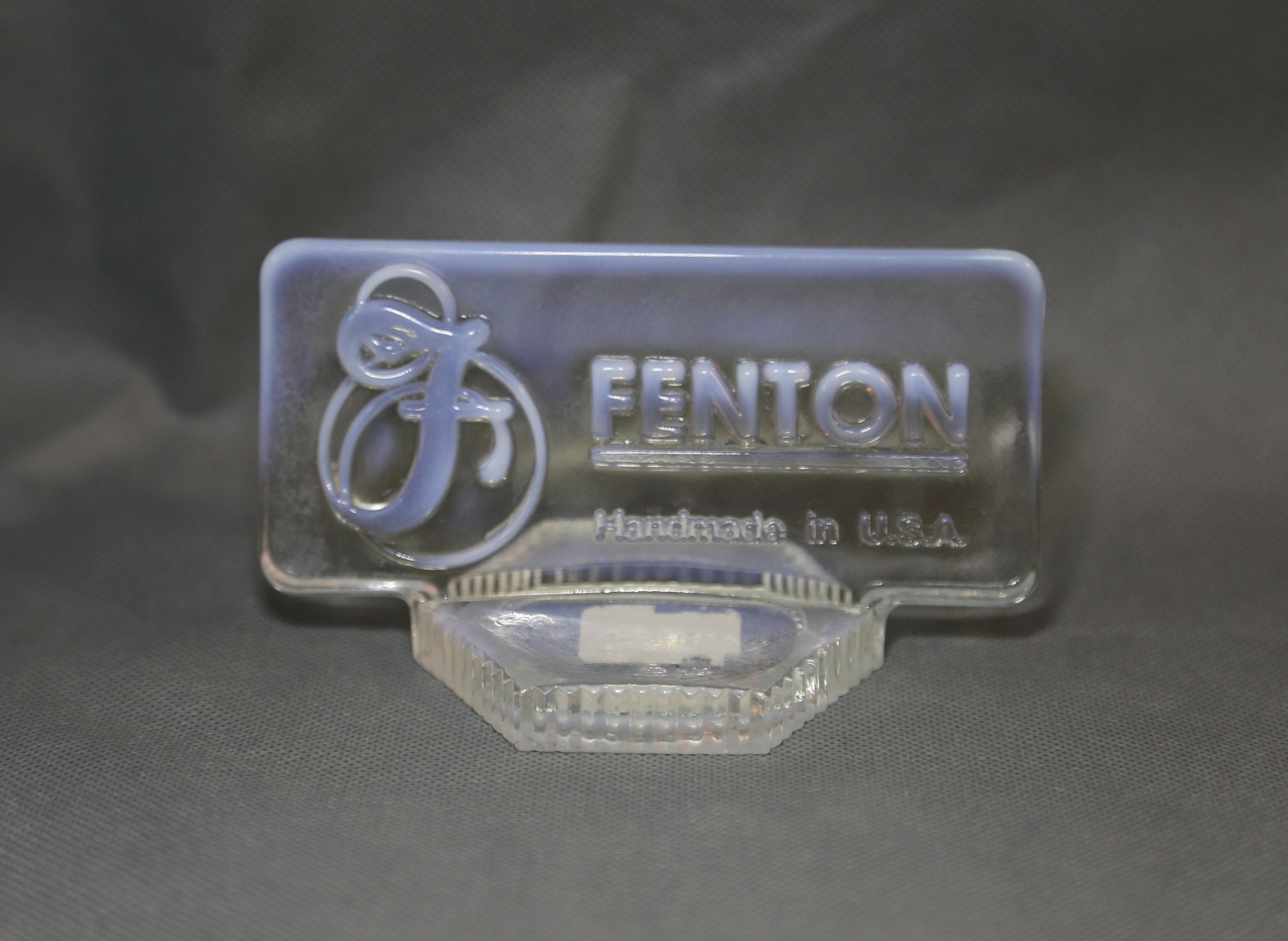 Fenton Art Glass ~ French Opalescent Dealer Logo ~ Glass Fenton