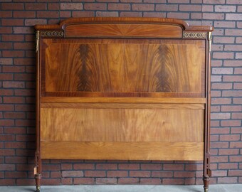 Antique French Regency Headboard ~ Art Deco Bed ~ Full/Queen Headboard