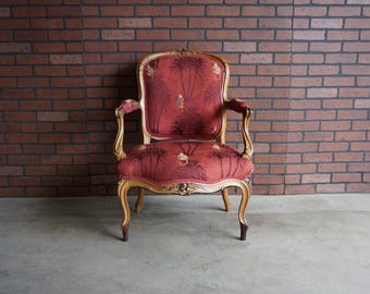Antique French Walnut Chair ~ Accent Chair ~ French Provincial Carved Frame Chair