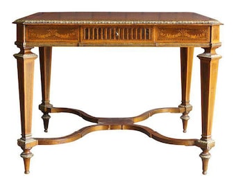 Writing Desk ~ French Regency Desk  Library Table ~ Antique Table ~ French Writing Desk