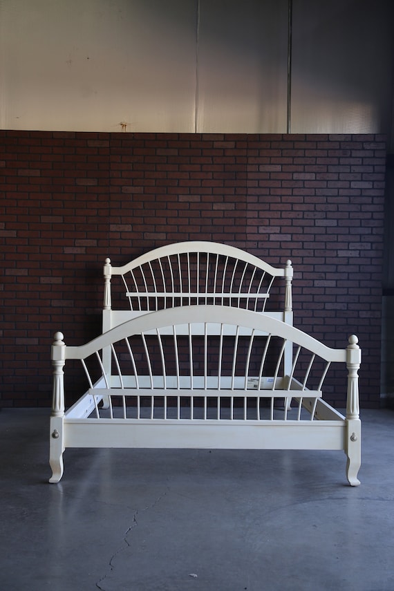Country French Bedroom Set by Ethan Allen Country Cottage Bed Queen Wheatback Bed Pair of Nightstands Door Chest