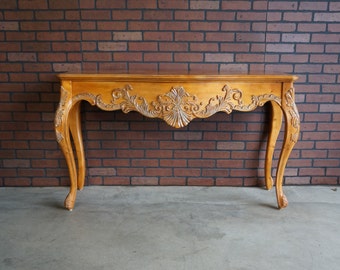 Console ~ Entry Table ~ Hall Table ~ French Provincial Sofa Table ~ Carved Console Table by Ethan Allen