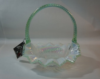 Fenton Art Glass ~ Carnival Glass Basket ~ Fenton Basket