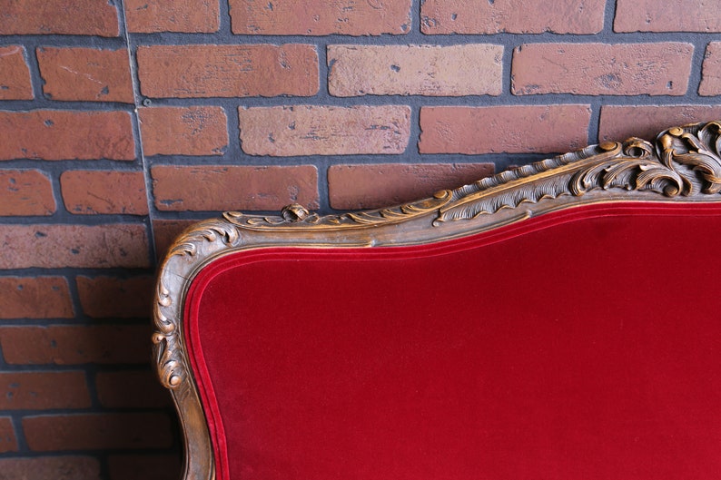 Antique French Carved Upholstered Settee French Provincial Etsy