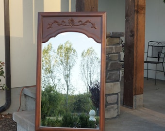 Mirror ~ Wood Framed Mirror ~ Vintage Mirror ~ Country French Mirror ~ Cottage Mirror