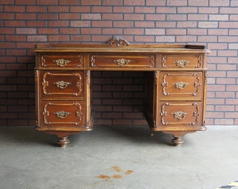 Desk ~ Antique Desk ~ Writing Desk ~ Library Desk ~ French Provincial Desk ~ Leather Top Desk