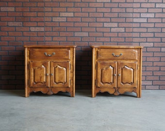 Nightstands ~ Bedside Chests ~ Night Tables ~ French Provincial Nightstands ~ Country French Nightstands by Ethan Allen ~ A Pair