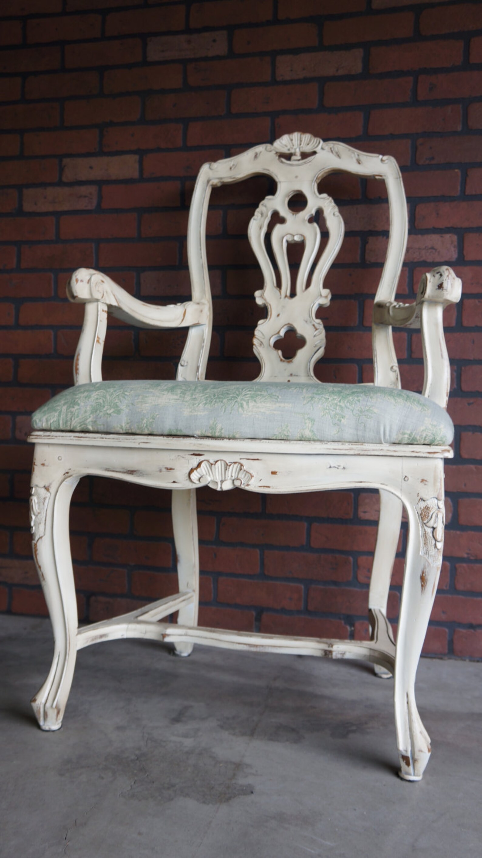 French Antique Arm Chair Dining Arm Chair Splat Back Etsy