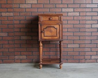 Antique French Marble Top Nightstand ~ Bedside Chest  French Regency Nightstand ~ Country French Accent Table