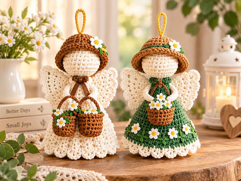 Beginner Crochet Angel Ornament Pattern PDF, Amigurumi Xmas Tree Decor