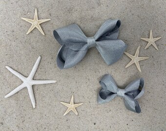 New for 2021 // Metallic Silver Butterfly Bow // Metallic Silver Loopy Bow