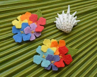Rainbow Lilac Bloom Mini Alligator Clip // Rainbow Flower Cluster Clip // Pride Flower Clip
