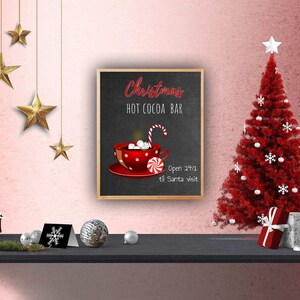 Christmas hot cocoa Art Print, Instant download, Christmas wall art, Digital Wall Art, Home Decor, Christmas wall decor, Christmas gift image 5