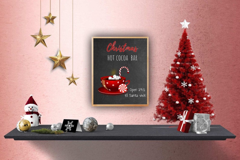 Christmas hot cocoa Art Print, Instant download, Christmas wall art, Digital Wall Art, Home Decor, Christmas wall decor, Christmas gift image 5