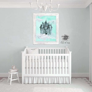 Little Prince Castle Instant Download, Boy Nursery Decor, Blue Castle