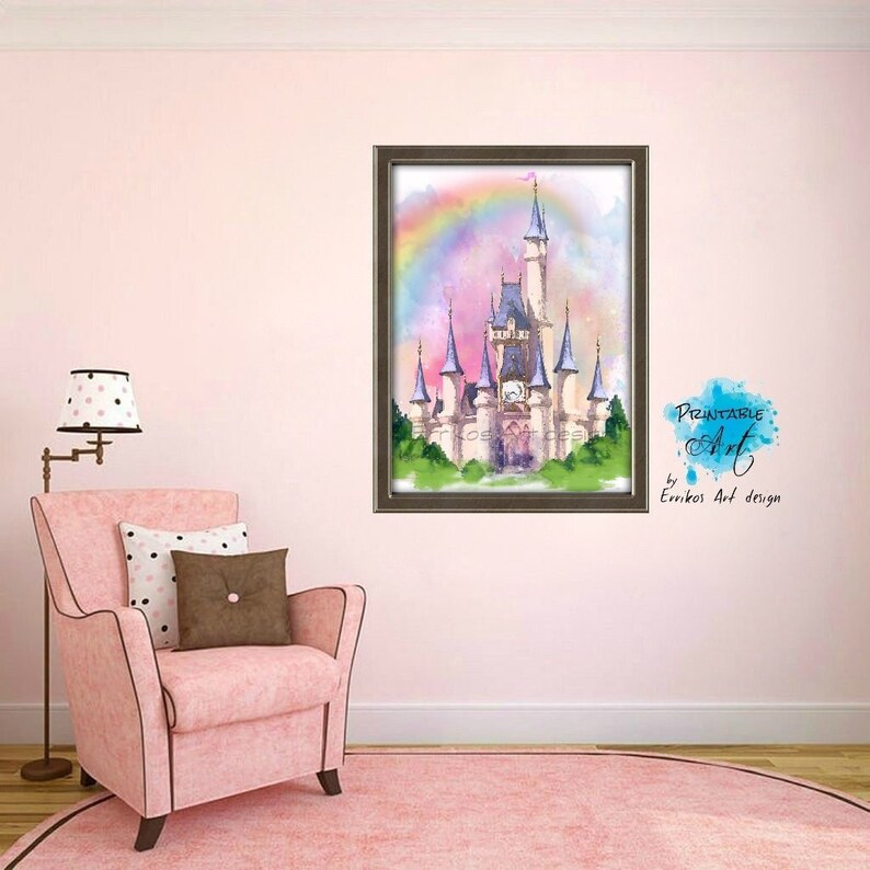 Princess Castle Wall Art Printable Art Digital Download Etsy