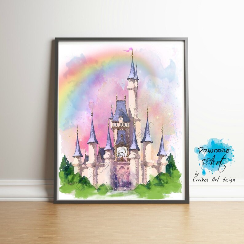 Princess Castle Wall Art Printable Art Digital Download Etsy