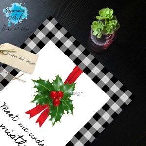 Christmas Mistletoe Art Print Instant Download, Printable Christmas ...