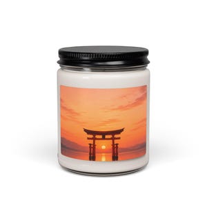 Japanese Torii Soy Candle, Sunset Shrine Scented Candle, Zen Japan Home Decor, Shinto Gate Gift, Japanese Inspired Candle