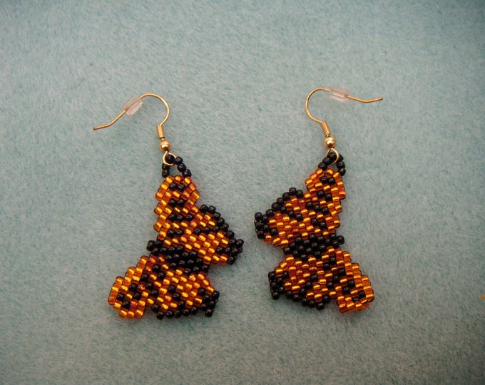 Beaded Monarch Butterfly Earrings Etsy