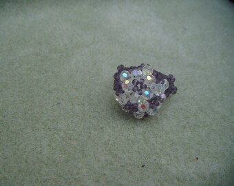 clear and purple cluster ring