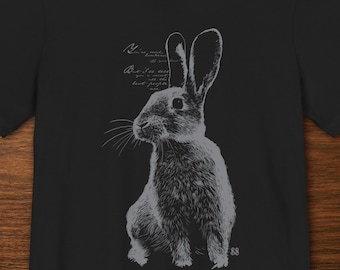 White Rabbit T-Shirt | Creativity & Madness Conceptual Art | Unisex Bella+Canvas 3001