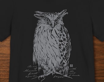 Owl of Minerva T-Shirt | Hegel Philosophy Conceptual Art | Unisex Bella+Canvas 3001