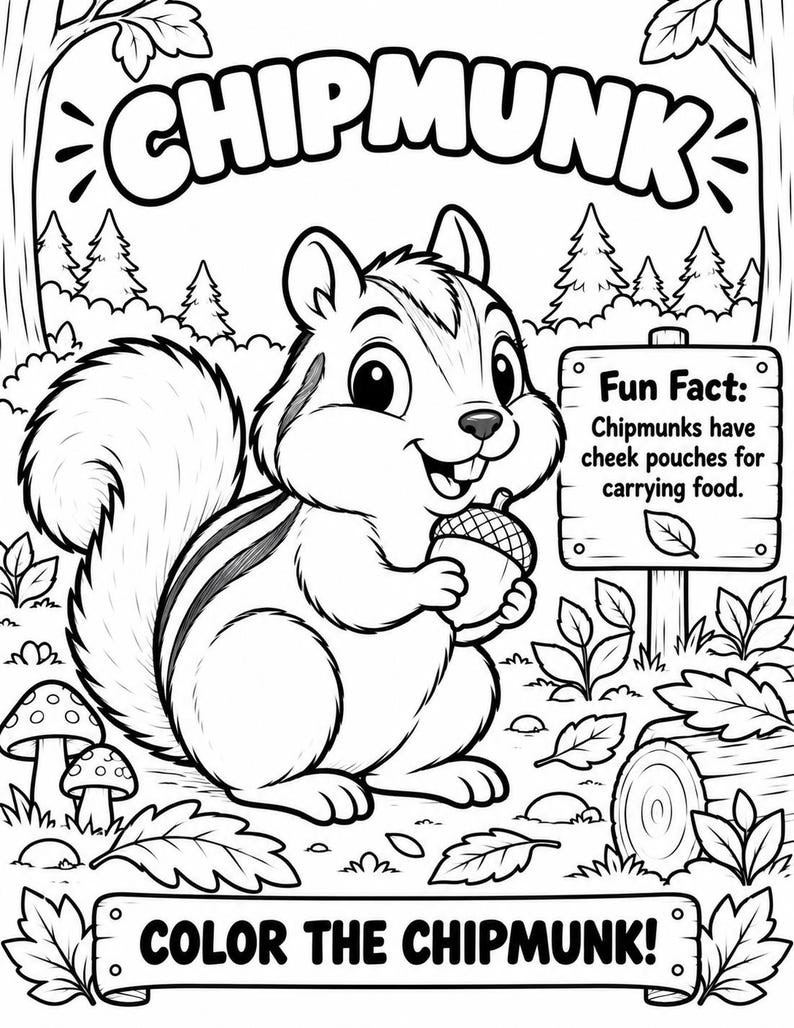 Wild Animals Coloring Book for Kids, Printable Animal Coloring Pages ...