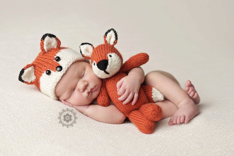 Recién nacido Fox sombrero fotografía Prop