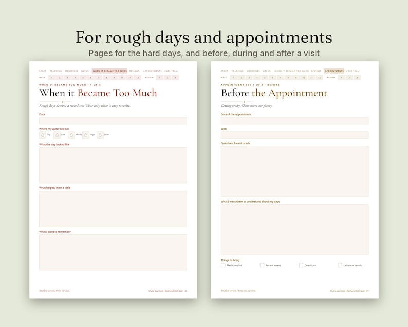 Chronic Illness Symptom Tracker PDF | Appointment Prep Log (A4, US ...