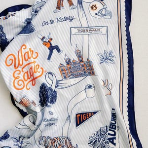 Licensed Auburn University Striped Silk Scarf