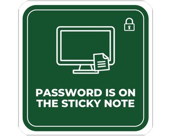 Cybersecurity Sticker, Password On The Sticky Note Funny Security Gift, Sysadmin InfoSec Decal Humor
