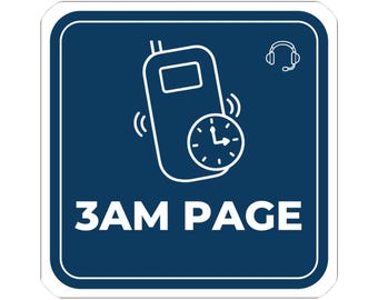 On Call Sticker, 3AM Page Funny Sysadmin Gift, DevOps Laptop Decal, IT Humor Vinyl Sticker