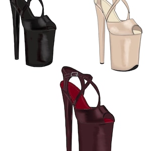 Pole Dance Heels Digital Illustration