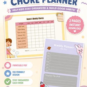 Weekplanner en takenlijst voor kinderen (120 pagina's, PDF-download)
