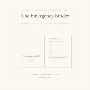 Emergency Binder Printable | What My Family Should Know | Estate Planning Organizer | End of Life Planner | Important Documents Binder PDF