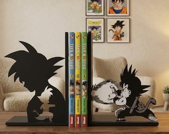 Sujetalibros de Dragon Ball - Son Goku Kamehameha - Decoración de manga 3D - Regalo para fans