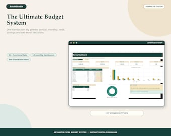 Ultimate Budget Spreadsheet for Excel | Annual, Monthly & Paycheck Planner