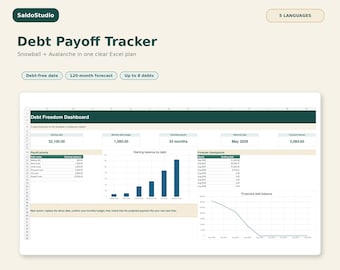 Debt Payoff Tracker Spreadsheet | Snowball & Avalanche Excel Planner