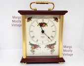 Royal Doulton Bulova Westminster Chime Clock Floral Roses