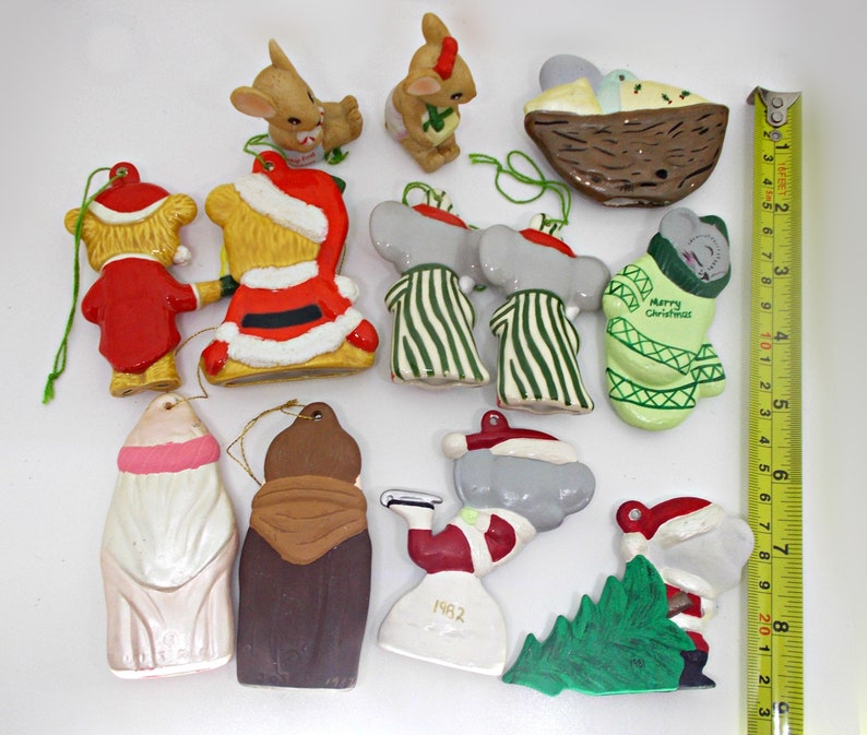 Vintage Ceramic Christmas Ornaments Tree Decorations Etsy