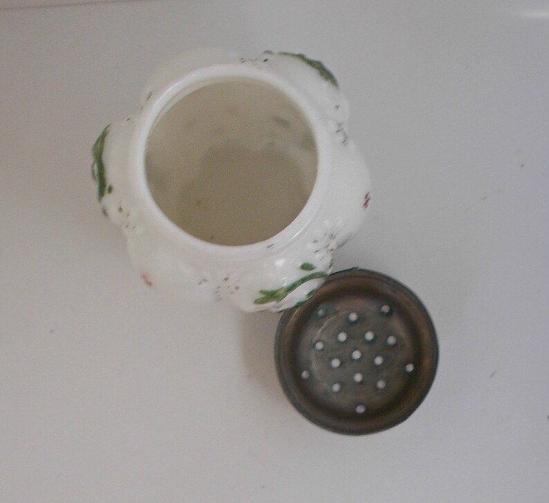 Antique Milk Glass Sugar Shaker Muffineer Panelled Sprig Etsy