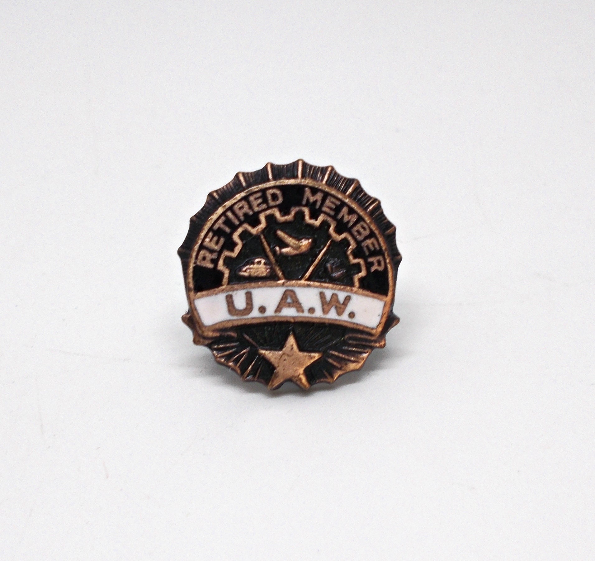 Vintage UAW Retired Member Pin Etsy