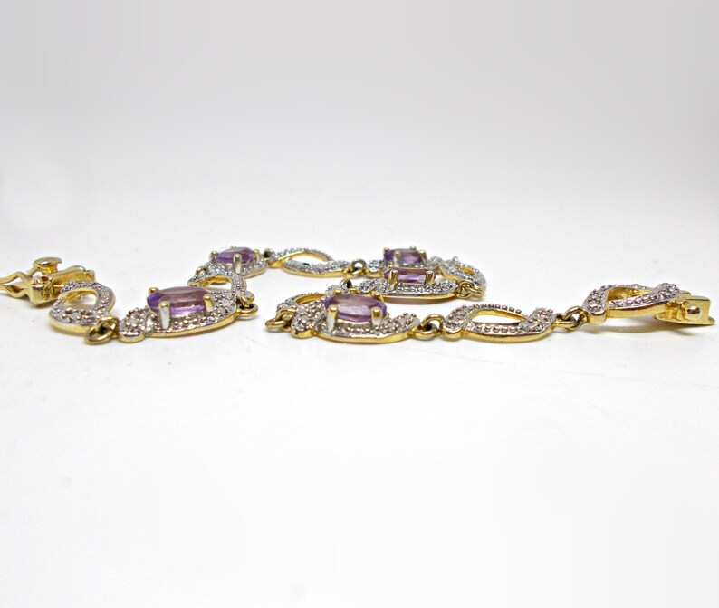 Vintage Bracelet with Amethyst /& faux Marcasites marked 925