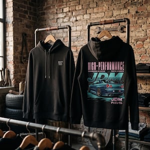 JDM High-Performance Skyline Car Hoodie | Racing Graphic Pullover
