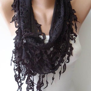 Unique Black Scarf, Shawl, Gift Scarf, Women Gift Scarf, Girlfriend gift, Lace Scarf, Valentines Gift for Her, Great Galentines gifts