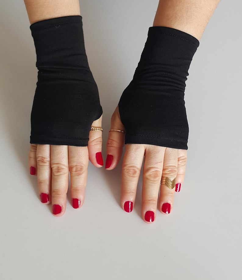 Mitaines courtes noires, Manchettes, Gants pour textos, Gants de conduite, Gants de cyclisme, Chauffe-mains, Mitaines pour gants de vélo, Cadeau de la Saint-Valentin image 4