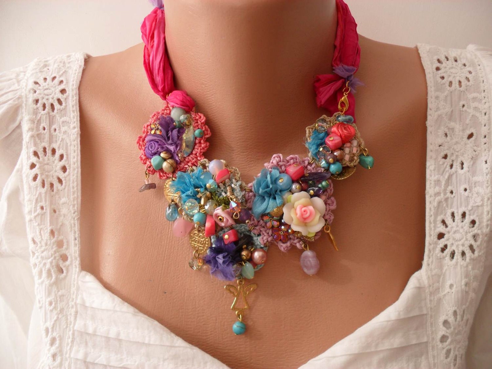 New Unique Necklace Wedding Necklace Handmade Design  Etsy